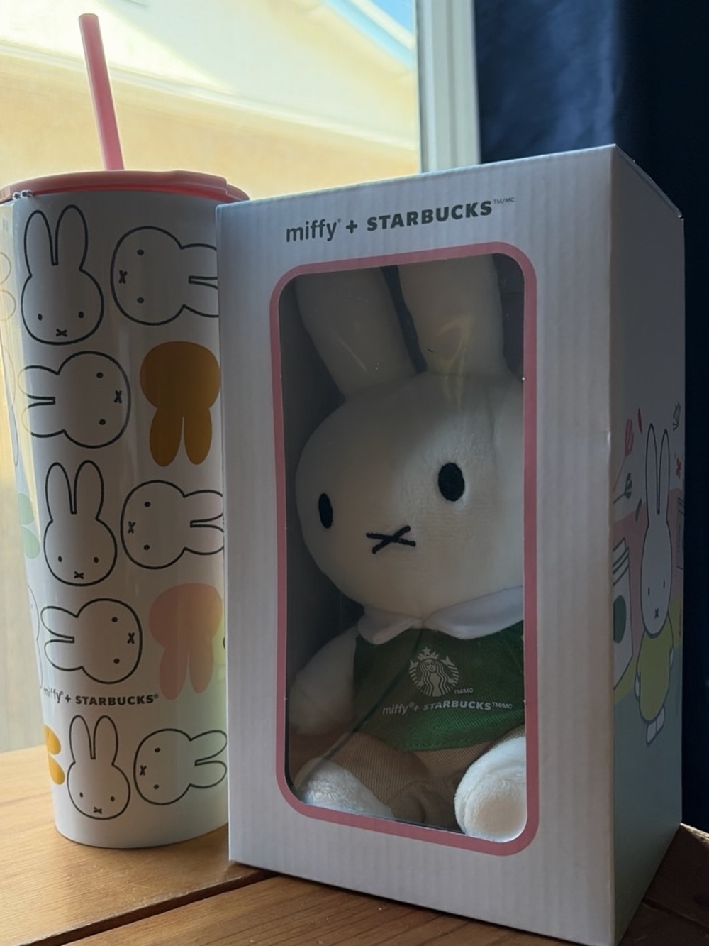 Starbucks x Miffy White Plush Bunny with Green Outfit